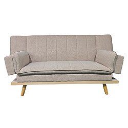 Avis Pegane Canapé-lit XL canapé convertible rembourré en Tissu beige - Longueur 189 x Largeur 89 x Hauteur 91 cm