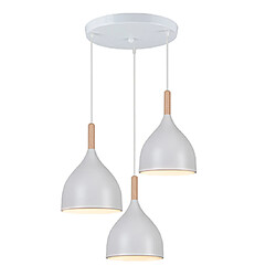 STOEX 3 Lumières Plafonnier Moderne Suspension Luminaire Rétro Lustre En Métal Blanc