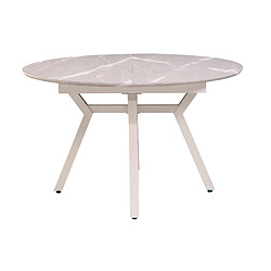 Pegane Table à manger ronde extensible - Gris