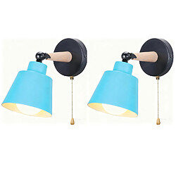 STOEX 2PCS Applique Murale Moderne Bleu Applique Murale Rétro Lampe Murale D'Intérieur E27