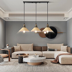 STOEX Plafonnier Rétro Suspension Luminaire Industrielles 3 Lumières 22CM Jaune