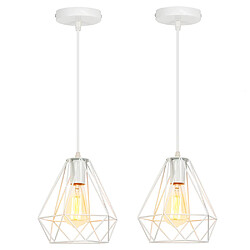 STOEX 2X Métal 20CM Lustre Industriel Vintage SuspensionRustique Plafonnier Moderne Blanc