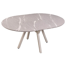 Pegane Table à manger ronde extensible - Gris