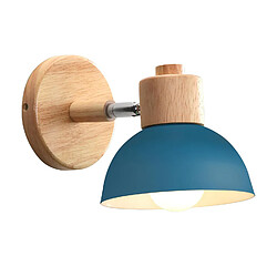 STOEX Applique Murale Rétro 15CM Moderne ,Bois Et Métal, Angle Réglable, (Bleu)