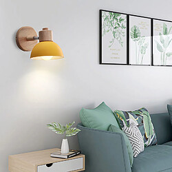 STOEX (2X) 15CM Applique Murale Rétro Moderne Bois Et Métal Angle Réglable (Jaune)