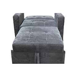 Acheter Pegane Canapé-lit, canapé 1 place convertible en velours côtelé coloris gris - Longueur 99 x Largeur 99 x Hauteur 88 cm