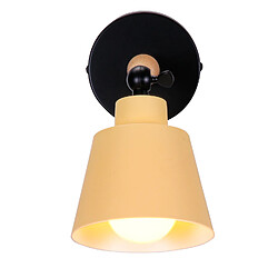 STOEX Applique Murale Moderne En Bois Lampe Murale Rétro Minimaliste E27 Jaune