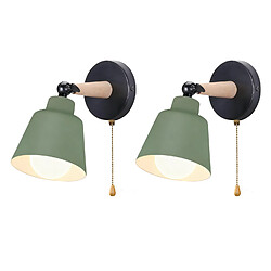 STOEX 2PCS Applique Murale Moderne Vert Applique Murale Rétro Lampe Murale D'Intérieur E27