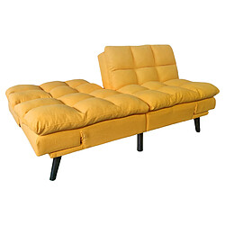 Acheter Pegane Canapé-lit rembourré , canapé convertible en lit en tissu coloris Moutarde - Longueur 183 x Largeur 86,5 x Hauteur 81 cm