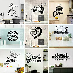 Autocollant mural de cuisine personnalisé pour décoration de restaurant, pizza, café, décoration de maison, vinyle imperméable, art mural, autocollants~01580