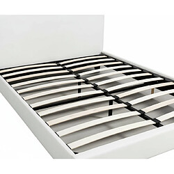 Avis Homy France Lit 2 places MELBOURNE simili cuir BLANC 160x200 cm avec sommier intégré