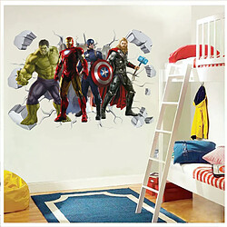 Autocollant mural Spiderman Avengers pour chambre d'enfant, papier peint pour chambre d'enfant, affiche 3D en vinyle autocollant, décoration intérieure~00291
