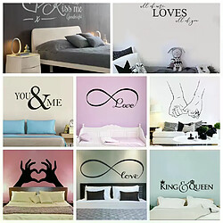 Nouveaux autocollants muraux de citations d'amoureux de design pour la décoration de chambre à coucher autocollants de chambre autocollants décoratifs douce maison filles chambre papier peint mural~00629