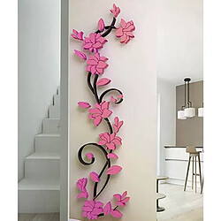 Autocollants muraux 3D en acrylique, motifs floraux décoratifs créatifs pour salon, chambre à coucher, décoration d'intérieur~00337