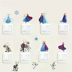 Autocollants muraux mignons Olaf Elsa Reine Anna Princesse Anime pour chambre d'enfants Plinthe Décoration de la maison Art mural de dessin animé Affiche du film Frozen~00996