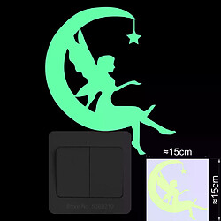 Autocollant mural de décoration pour la maison, brille dans le noir, pour interrupteur, chambre d'enfant, décoration de chambre d'enfant, autocollant brillant, autocollant de dessin animé~00964 