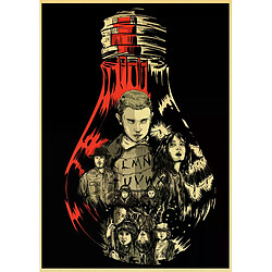 Affiche rétro Stranger Things saison 2, papier kraft, décoration murale vintage pour bar, café, maison~01843