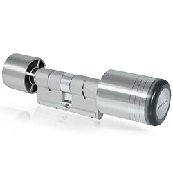 DOM METALUX Cylindre de porte électronique à bouton 30 x 30 mm RFID MIFARE serrure avec carte et badge