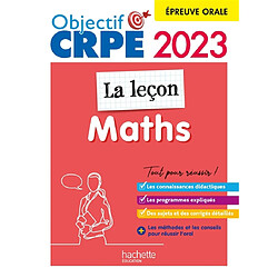 Maths, la leçon : épreuve orale : 2023 - Occasion