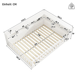 Acheter WISHDOR Lit bébé 140x190 cm Lit avec barrières - Blanc