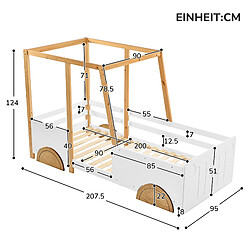Acheter OKWISH Lit voiture 90x200 cm - Cabane - Blanc