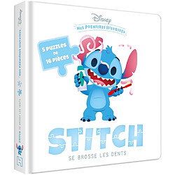 Stitch se brosse les dents : 5 grands puzzles de 16 pièces