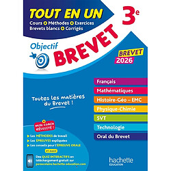 Tout en un 3e : brevet 2026 : toutes les matières du brevet !
