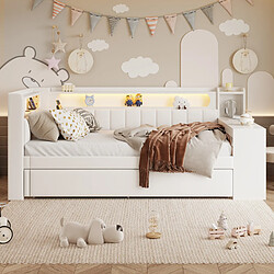 Avis WISHDOR Lit gigogne 90x200 cm Lit déco - Blanc