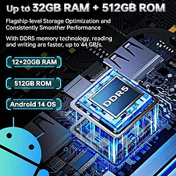 DOOGEE S200X Smartphone Robuste 32Go + 512Go 10100 mAh 33W Charge Rapide 100MP Caméra 6,72''+1.32" IP68 Téléphone 5G NFC GPS - Noir