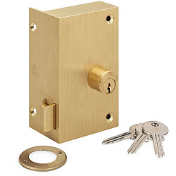 Serrure en applique simple empenage gauche tirant bronze 100mm Beugnot S15 bis