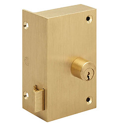 Serrure en applique simple empenage gauche tirant bronze 100mm Beugnot S15 bis