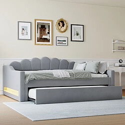 WISHDOR Lit gigogne 140x200 cm Lit coffre - Gris