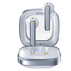 Wekome Écouteurs TWS Sans Fil Bluetooth 5.3 avec Boîtier de Charge Autonomie 5H Blanc