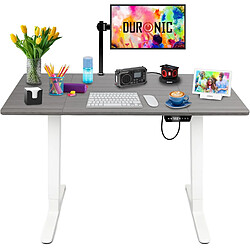 Duronic CD120 WG Bureau Assis-Debout électrique Complet avec Plateau de 120 cm Hauteur Ajustable de 72 à 118 cm Charge maximale de 70 kg Poste Travail Assis Debout Domicile télétravail Bureau