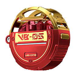Wekome Écouteurs TWS Sans Fil Bluetooth 5.3 avec Boîtier de Charge Bass Profond Rouge