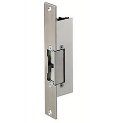 Gache électrique à encastrer 12V réversible 107 mm à émission et micro contact Beugnot 500