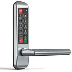 DOM METALUX Poignée électronique serrure à code Easykey DOM serrure inox porte intérieure 35 mm sans clé