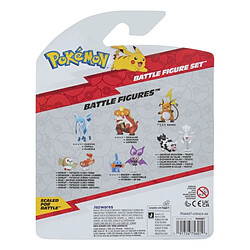 Jazwares Pokémon - Pack 3 figurines First Partner Battle Figure Set Hélionceau, Pikachu & Matourgeon