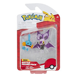 Jazwares Pokémon - Pack 2 figurines Mudkip & Noibat avec Stand 8 cm