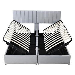 DZMDIP Lit coffre 180x200cm lit 2 personnes lit double multifonctionnel lit hydraulique , gris