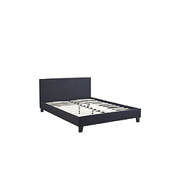 Homy France Lit 2 places 160x200 cm KELIA tissu sommier inclus