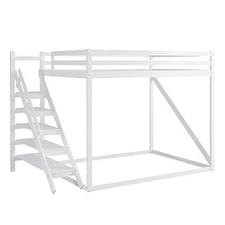 Acheter DZMDIP Lit mezzanine lit enfant 140x200 avec échelle de sécurité, lit superposé en bois massif avec sommier à lattes adapté aux enfants