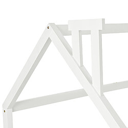 DZMDIP Lit cabane pour enfant 90 x 200 cm avec cheminée et 2 tiroirs - bois de pin - blanc - certifié en747