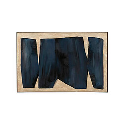 Avis Mes Toile murale abstraite 82,5x122,5 cm bleu nuit, noir et beige