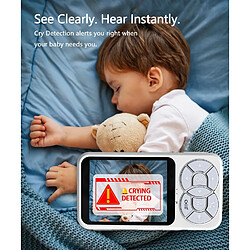 Acheter DZMDIP Babyphone Caméra avec Écran 3,5" - Vision Nocturne, Zoom 4X, Détection Température, Communication Bidirectionnelle, Veilleuse RGB