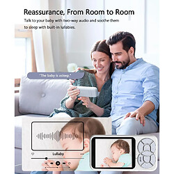 Avis DZMDIP Babyphone Caméra avec Écran 3,5" - Vision Nocturne, Zoom 4X, Détection Température, Communication Bidirectionnelle, Veilleuse RGB