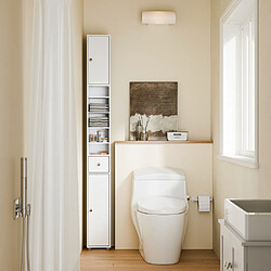 SoBuy Colonne de Salle de Bain Étroite avec Étagères et Tiroirs Réglables Blanc