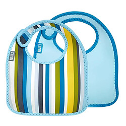 Built Lot 2 Bavoirs pour Bébé Série Mess Mate en Néoprène Imperméable Bleu