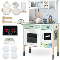 Mamabrum Cuisine Enfant Interactive en Bois 31*85*98 - Lave-Linge, Lave-Vaisselle, Tableau, Accessoires