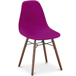 ICONIK INTERIOR Chaises de Salle à Manger - Design Scandinave - Pieds en Bois Foncé - Skögur Mauve